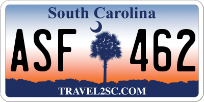 SC license plate ASF462