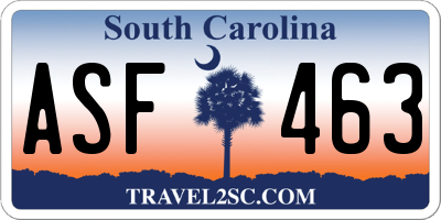 SC license plate ASF463