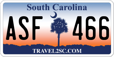 SC license plate ASF466