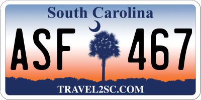 SC license plate ASF467