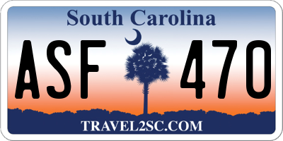 SC license plate ASF470