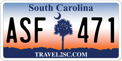 SC license plate ASF471