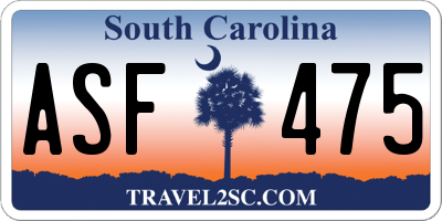 SC license plate ASF475