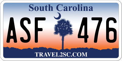 SC license plate ASF476
