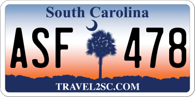 SC license plate ASF478