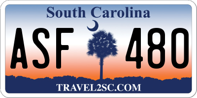 SC license plate ASF480