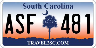 SC license plate ASF481