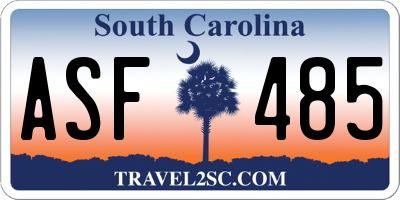 SC license plate ASF485