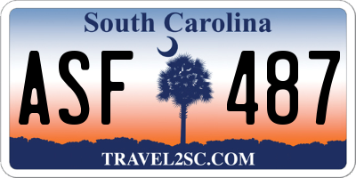 SC license plate ASF487