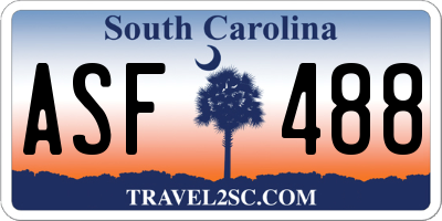 SC license plate ASF488