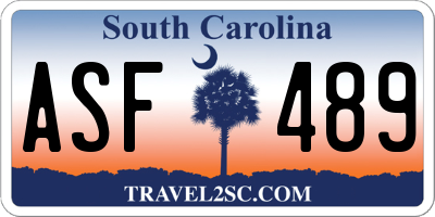 SC license plate ASF489