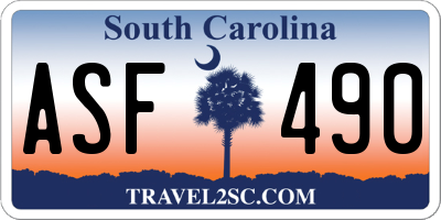 SC license plate ASF490
