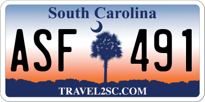 SC license plate ASF491