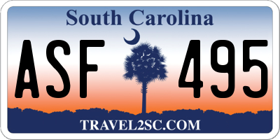 SC license plate ASF495