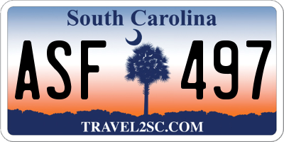 SC license plate ASF497