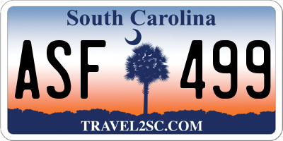 SC license plate ASF499