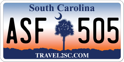 SC license plate ASF505