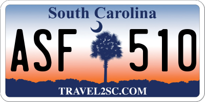 SC license plate ASF510