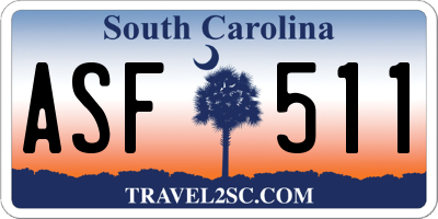 SC license plate ASF511