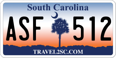 SC license plate ASF512