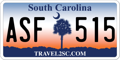 SC license plate ASF515