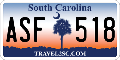 SC license plate ASF518