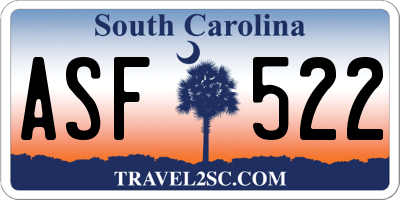 SC license plate ASF522