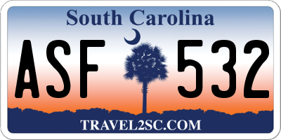 SC license plate ASF532
