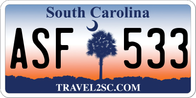 SC license plate ASF533