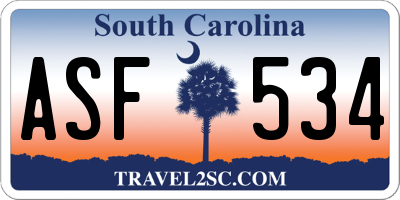 SC license plate ASF534