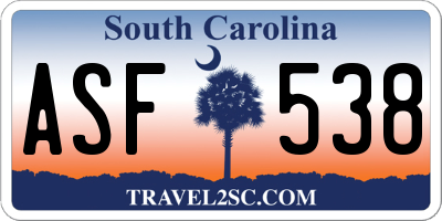 SC license plate ASF538