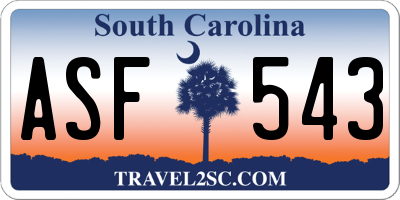 SC license plate ASF543