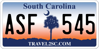 SC license plate ASF545