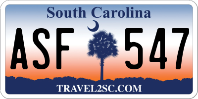 SC license plate ASF547