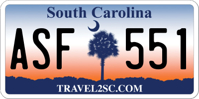 SC license plate ASF551