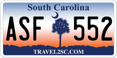 SC license plate ASF552