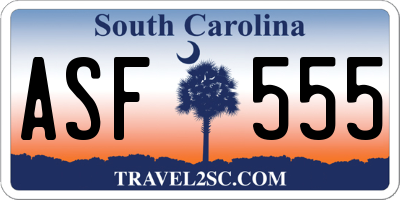 SC license plate ASF555