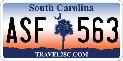 SC license plate ASF563