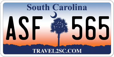 SC license plate ASF565