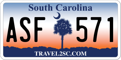 SC license plate ASF571