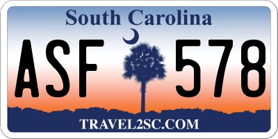 SC license plate ASF578
