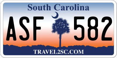 SC license plate ASF582