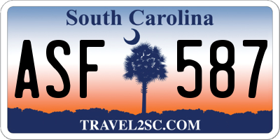SC license plate ASF587