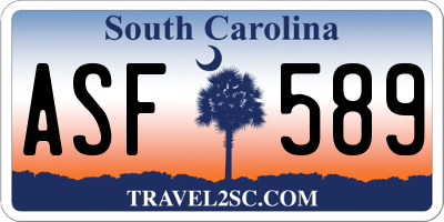 SC license plate ASF589