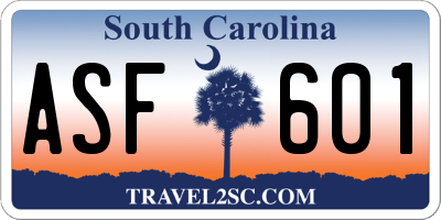 SC license plate ASF601