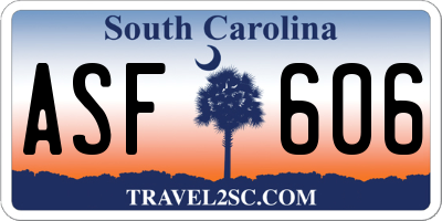 SC license plate ASF606