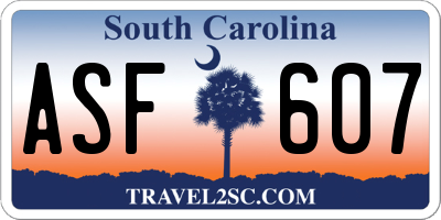 SC license plate ASF607
