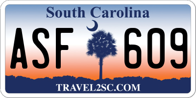 SC license plate ASF609