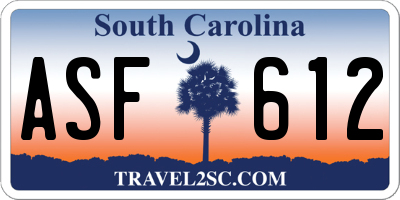 SC license plate ASF612