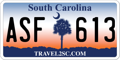SC license plate ASF613